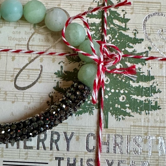 Christmas Tree Canvas Illustration with Handmade Bracelet - Picture 2 of 3